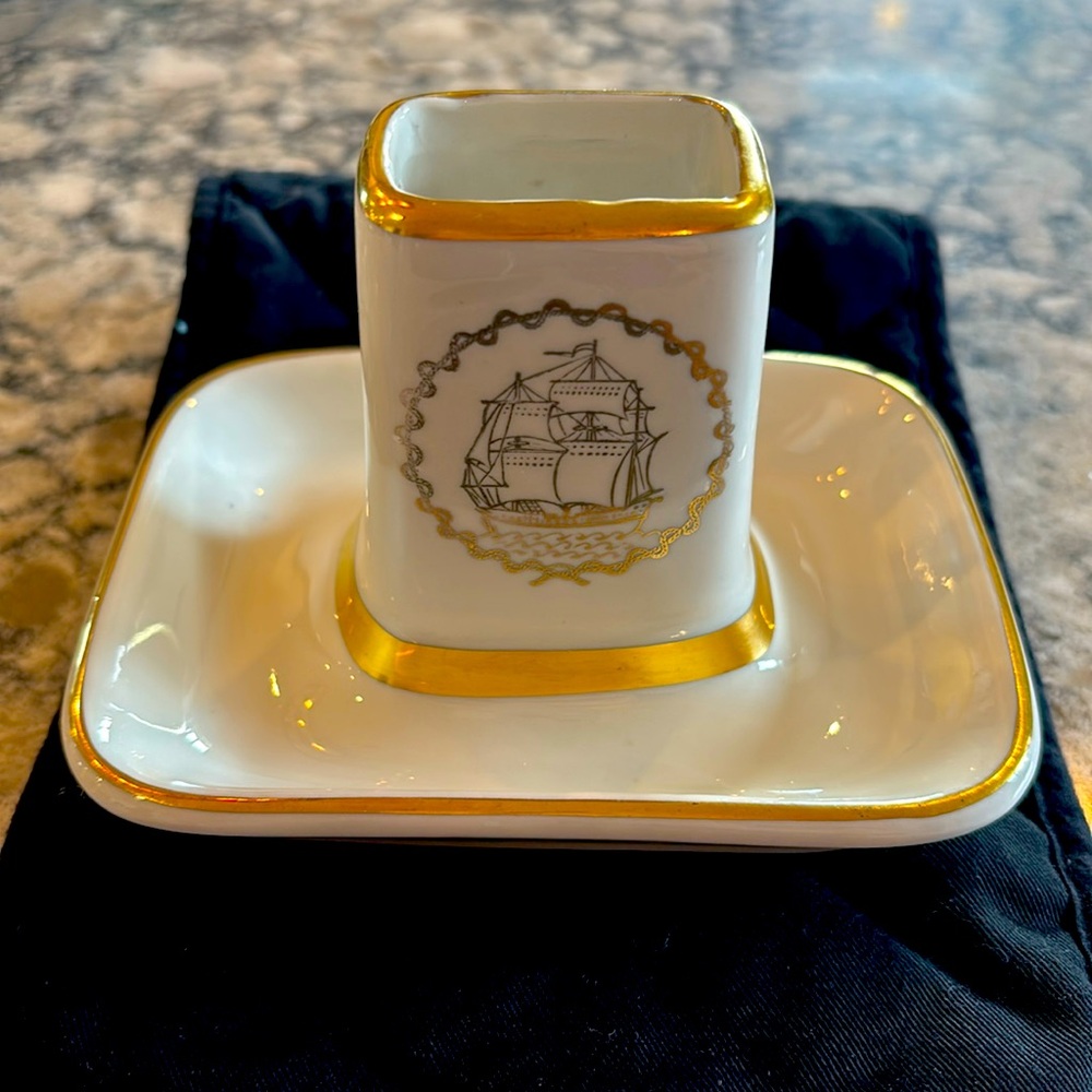 Olympic Hotel Seattle WA Original Gold Leaf Matchstand By HALL 3”L x 5”W